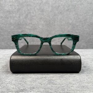 la Eyeworks Jersey Mac Green Black Patterned Eyeglass Frames 49-20-142 Japan Y2k